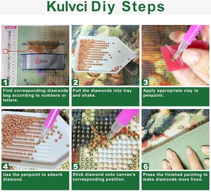 Kulvci Black Cat Diamond Painting Kits for Adults, Diamond Art Kits for Beginners, 5D DIY Full Drill Gem Craft for Home Decor Gift 12x12inch
