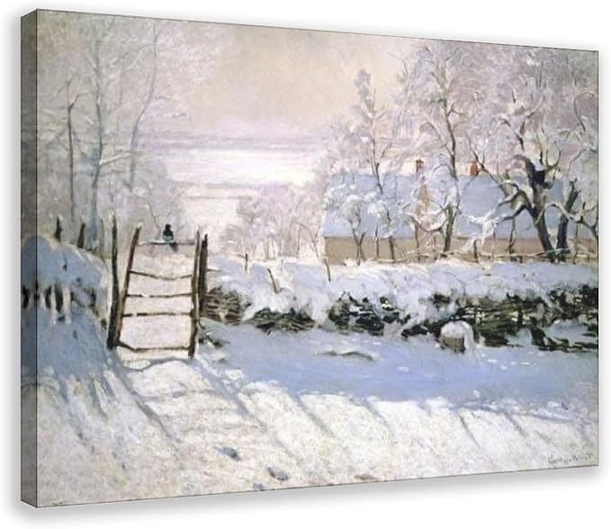 Claude Monet - The Magpie Poster Print for Room Aesthetics Canvas Wall Art Print Frame 12x18inch(30x45cm)