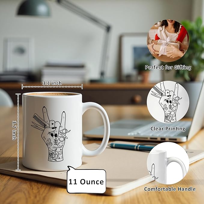 Hair Stylist Gift Mug 11 oz, Hairdresser Hairstylist Gifts for Women Coffee Cups Ceramic, Barber Gifts Ceramic Mug for Coffee Tea Hot Cocoa Home Office Work
