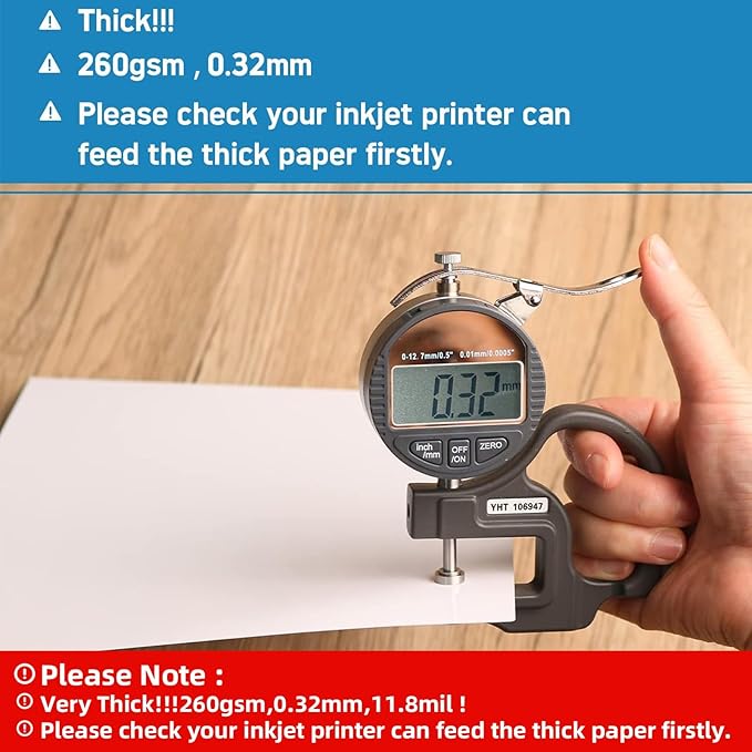 Uinkit Thick Photo Paper Glossy Double Sided 100 Sheets 8.5x11 Heavyweight 68lb 260gsm Inkjet Both Sides Printable 11.8mil A4 Letter size Flyer Bulk Pack 8.5 x 11 Card paper postcard postal A189 (100)