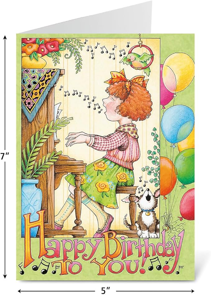 Current Birthday Cards by Mary Engelbreit - Sets of 8 (2 designs), 5" x 7" cards, and come with white envelopes.