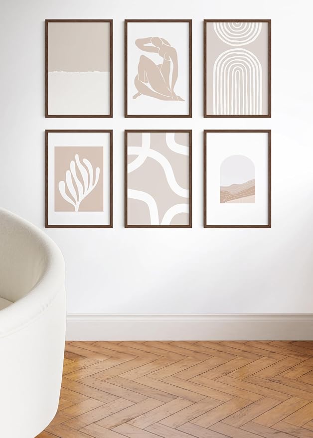 HAUS AND HUES 20x30 Walnut Oak Frame Set of 25 - Bulk Wooden Poster Holders, Rustic Gallery Pack