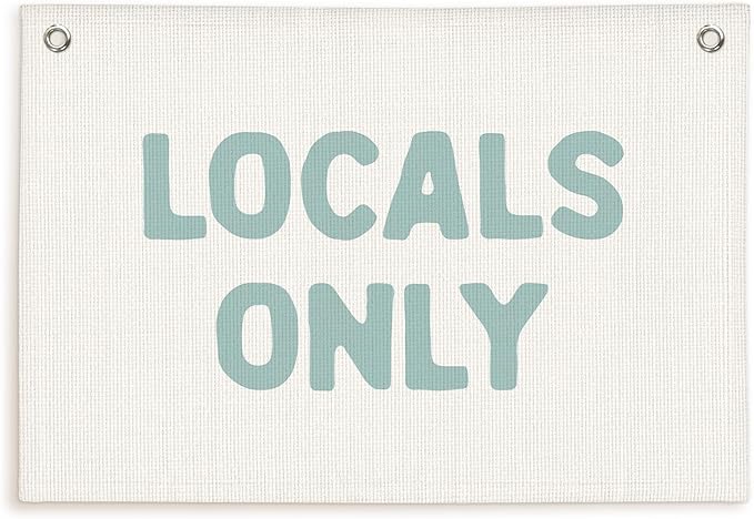 Lacama Beachy Coastal Decor, Blue Dorm Decor, Blue Cute Linen Banner Wall Hanging Banner Flag, East Decor for Boys Girls, Surf Decors 30x20 In