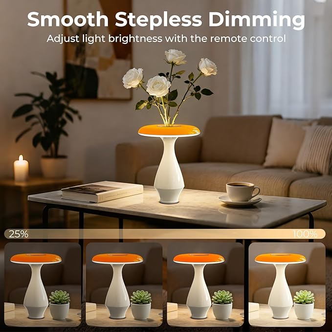 2-in-1 Ceramic Table Lamp, RGB Color-Changing & LED 3000K Bedside Lamp, Modern Vase Lamp for Bedroom, Nightstand, and Office Desk Decor