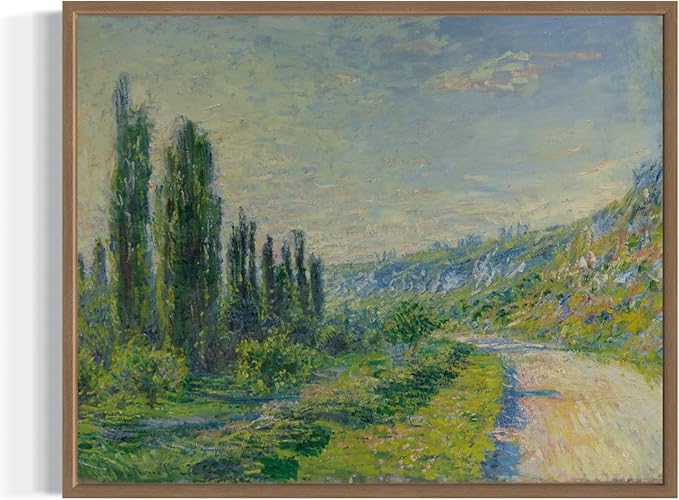 La Route De Vétheuil Claude Monet Wall Art Print Poster, Impressionist Painting Wall Art Wall Decor, for Bedroom and Living room Bathroom Decor 115 (La Route De Vétheuil, 16 x 20 inches, Wood Frame)