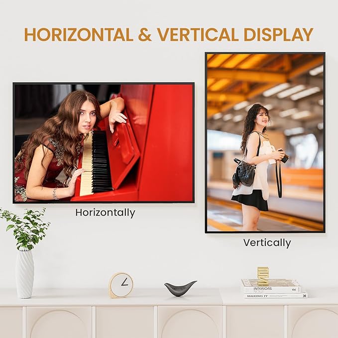 18x27 Aluminum Metal Picture Frame,Tempered Glass Black Large 18 x 27 Poster Frame for Puzzles Photos or Artwork to Wall Mount Horizontal or Vertical for Decorating House,Office,Hotel