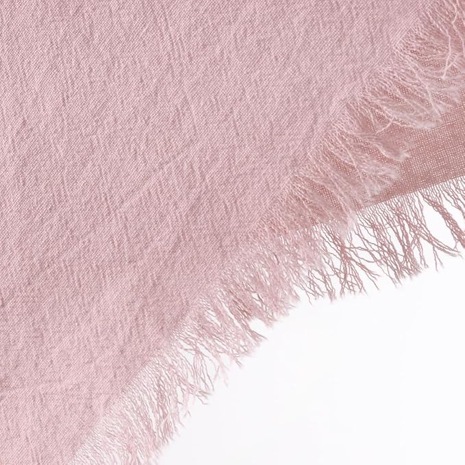 6 Pack Pink Cotton Linen Napkins with Fringe Spring Cloth Napkins Set of 6 Boho Handmade Dinner Napkins Bulk for Wedding Bridal Baby Shower Valentine's Day, 17 x 17 Inches
