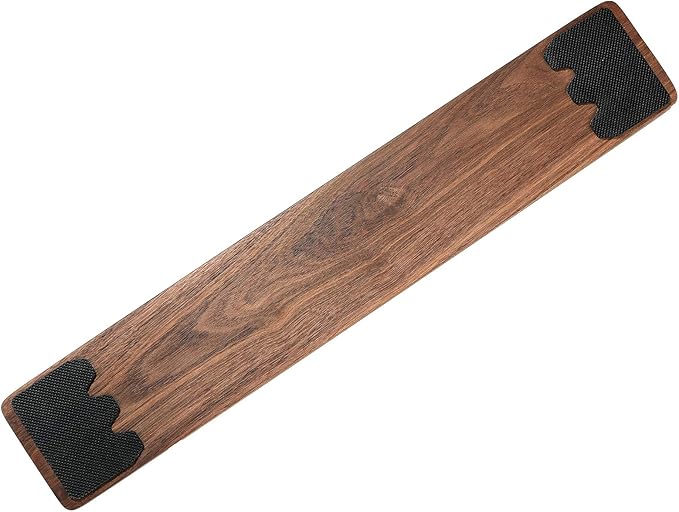 Wooden Keyboard Palm Rest - Walnut Wrist Guard, Mouse Pad Wrist Rest (Black Walnut, 14.2in)