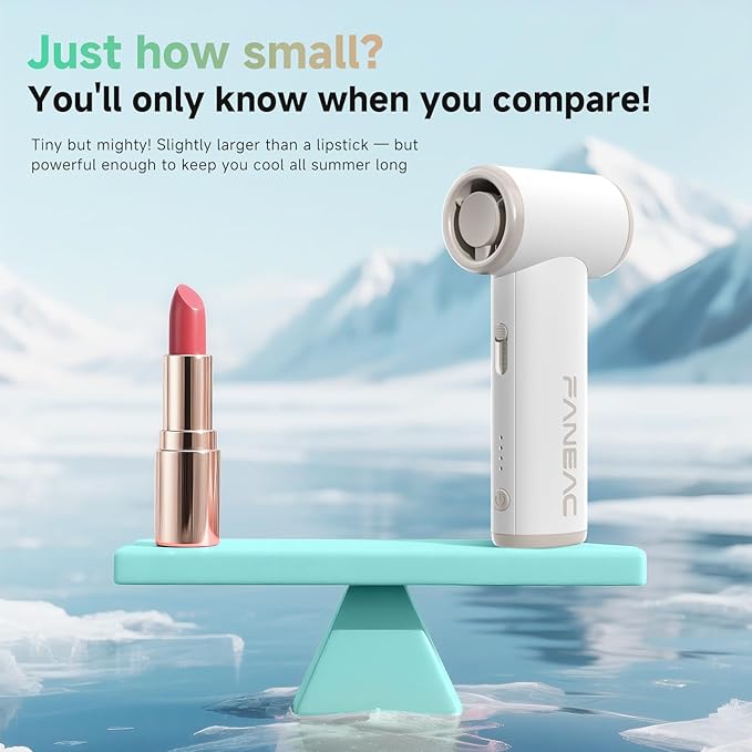 Mini Handheld Portable Fan - Brushless Motor, Ultra Slim, Stepless Control, Rechargeable 2500mAh Battery Up to 8 Hours, Pocket Electric Fan for Outdoor Travel & Office (Breeze White)
