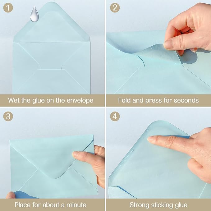 30 Pack Blank cards and envelopes,A7Self-Adhesive Envelopes with aestheticsFold Cards 5x7 for Wedding, GreetingCards, Baby Shower, Letter Mailing.(Dreamy Pastel Tones)
