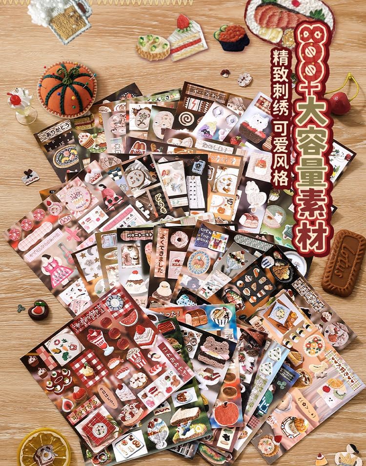 Alideco 30pcs Scrapbook Stickers Vintage Gourmet Desserts Sticker Book for Adults Sticker journaling Stickers for Scrapbooking (liuguangmanyu) - Image 3