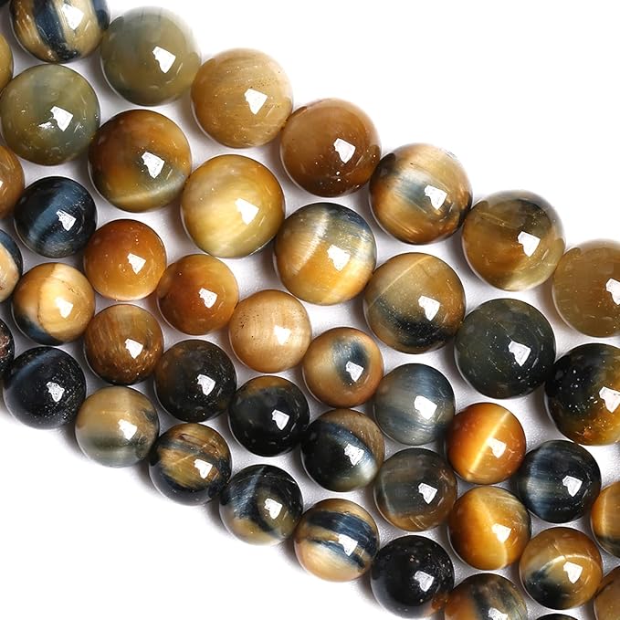 8mm 45PCS Natural Stone Dreamlike Blue Tiger Eye Beads for Jewelry Making DIY Bracelet
