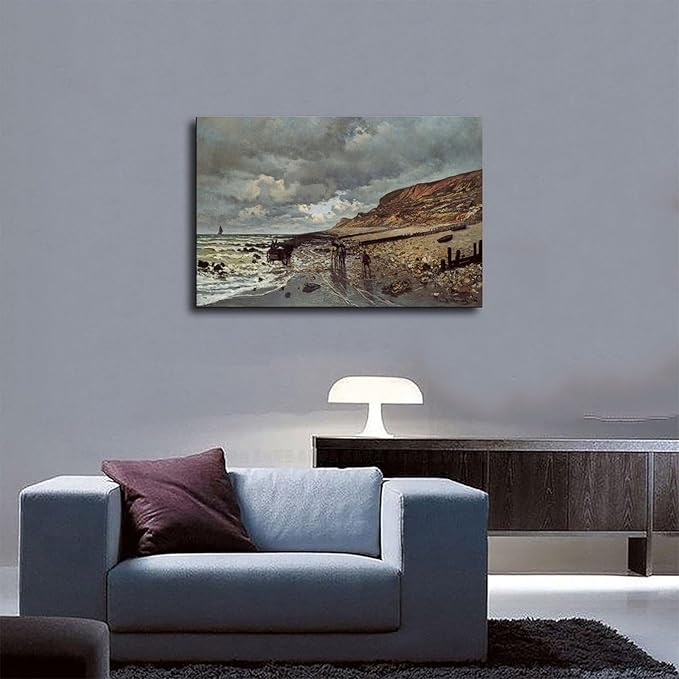 40+ Monet Famous Print Posters The Headland of The Heve at Low Tide by Claude Monet Impressionism Art Wall Decoration Poster Family Bar Restaurant Garage Cafe Art Print Gift Unframe 20×30inch(50×75cm)