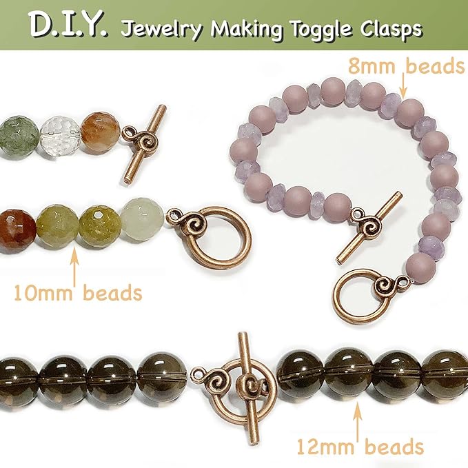 Heather's cf Copper Jewelry Clasps Toggle Clasp Bulk Clasps for Jewelry Making kit 23 Set
