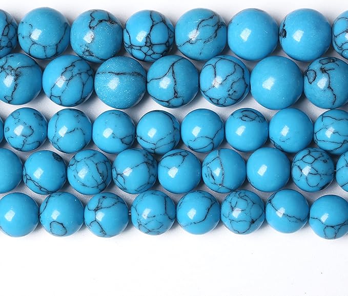 10MM 38PCS Blue Turquoise Spacer Loose Beads for Jewelry Making DIY Bracelet Necklace
