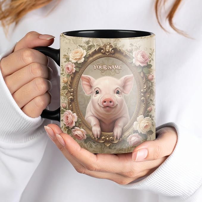 VanLich Shop Personalized Cute Pig Changing Color/Accent Coffee Mug – Animal Design Mug