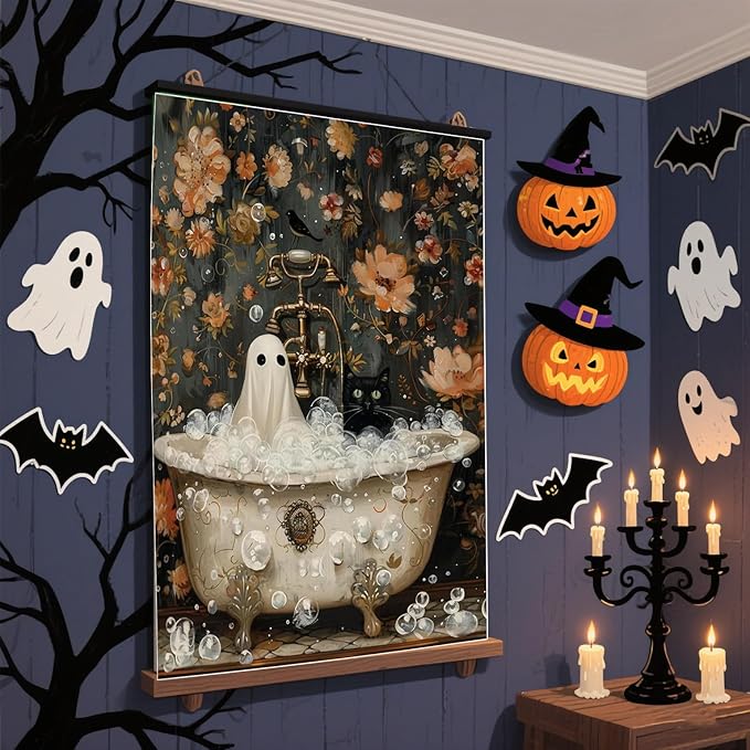 Eterkosu Halloween Ghost Diamond Art Painting Kits for Adults - 5D DIY Specter Diamond Art Paint with Diamonds Full Drill Diamond Dots Painting for Adults Beginners Gem Art Pictures Home Decor