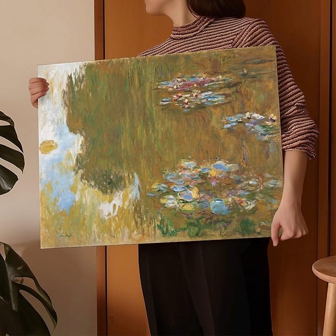 CFIOZYOS 40+ Monet Famous Print Posters The Water Lily Pond by Claude Monet Impressionism Canvas Poster Bedroom Decor Print Sports Landscape Office Room Decor Gift Frame 24×36inch(60×90cm)