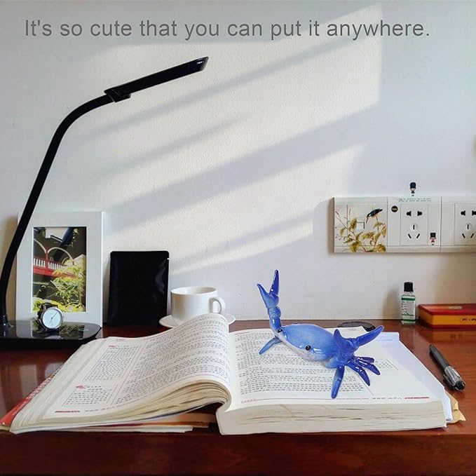 2Pcs Dark Blue Creative Crab Pen Holder Weightlifting Crabs Pen Stand Storage Rack, Office Desktop Decoration, Pencil Holders Desk Supplies Holders and Dispensers, Desk Accessories and Workspace