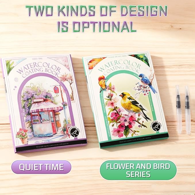 Breathly Creative Stress Relief Kit, 2026 New Paint Art Watercolor Books Painting Kit,Watercolor Coloring Book for Adults, DIY 3-Fold Watercolors Pad for Beginners and Enthusiasts(Quiet Time)
