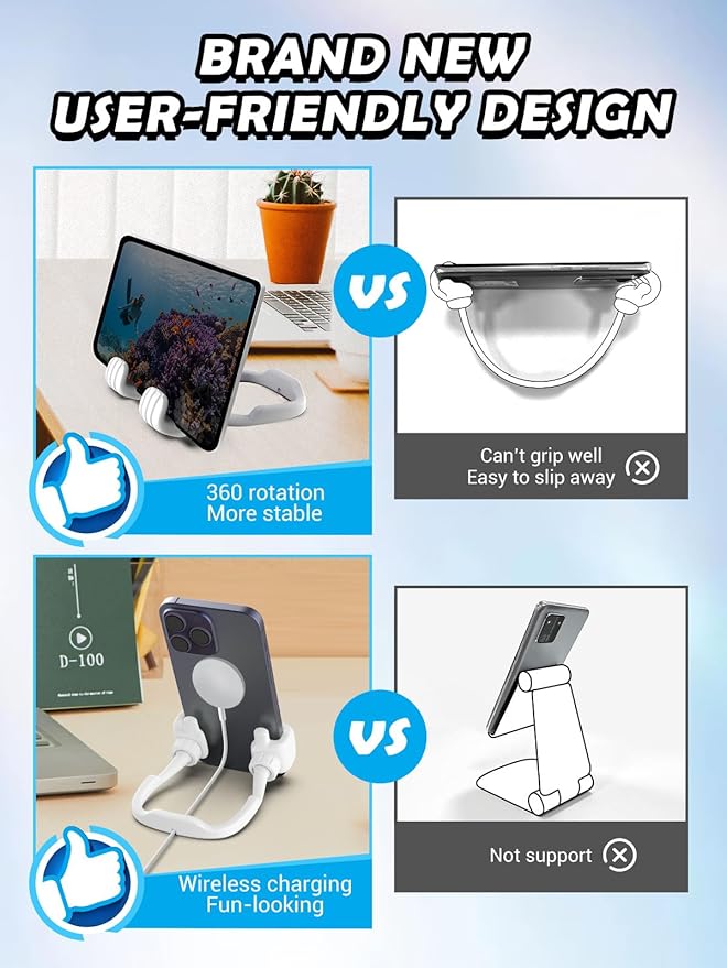 Cell Phone Stand Thumbs Up Lazy Phone Stand - 2 Pack Phone Holder 2025 College Graduation Gifts for Her Him Cellphone iPhone Stand for Desk Birthday Gifts for Teens Girls Boys Adults Women Men Wife
