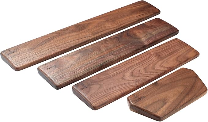Wooden Keyboard Wrist Rest, Keyboard Wooden Palm Rest，Keyboard Wrist Rest Pad, Walnut Wrist Rest, Solid Wood Mouse Pad Wrist Guard, Wrist Rest Pad, Wrist Pad for Keyboard, (Black Walnut, 17.3in)