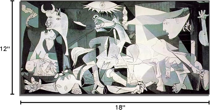 Pablo Picasso Canvas Wall Art Guernica Poster Abstract Art Cubism Painting Famous Oil Painting Print Modern Home Decor Suitable for Bedroom Living Room Office Wall Decor Unframed(20x40in/50x100cm)