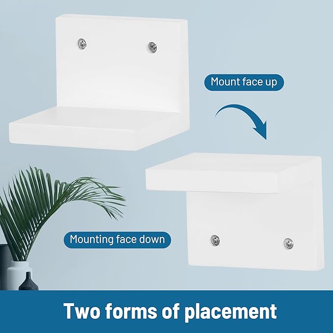 Small Floating Shelf for Wall Set of 6,Mini Shelves for Display Small Figurine,Plant,Collectibles,Wall Shelves for Bedroom Living Room Bathroom Kitchen Decor（White）