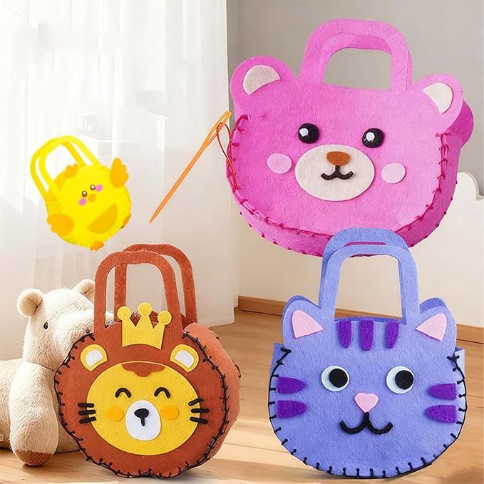 Sewing - Handbag Childrens Sewing Kits | Educational DIY Crafting Set | Sewings Handbag Set | for Beginners Girls Craft Lovers DIY Enthusiasts Birthday Classroom Activity Homeschooling