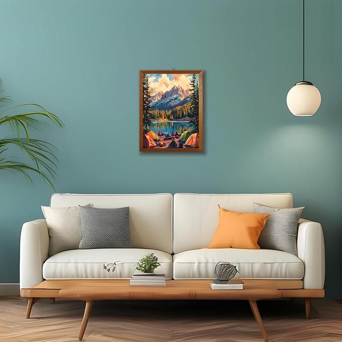 Paint by Numbers for Adults Beginner, Mountain Lake at Sunset Landscape Adult Paint by Number Kits on Canvas, DIY Acrylic Oil Easy Painting by Numbers for Home Wall Decor 16X20 inch (Without Frame)