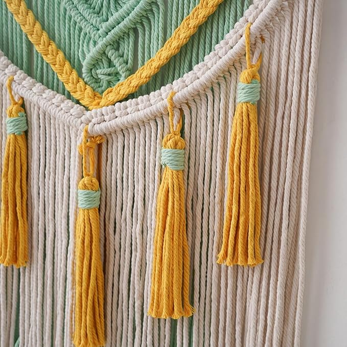 BMIDRUT Macrame Wall Hanging Boho Home Decor Handmade Macrame Tapestry Woven Decoration for Bedroom Living Room Apartment Dorm Gallery 18x28 Inch (B)