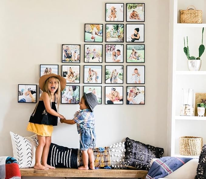 Mixtiles Official Custom Photo Tiles - Magnetic Wall Frames - Adhesive Sticker, no Nails - Personalized Printed Photos - Various Sizes and Frames - 27x20-1-Tile - Normal Oak