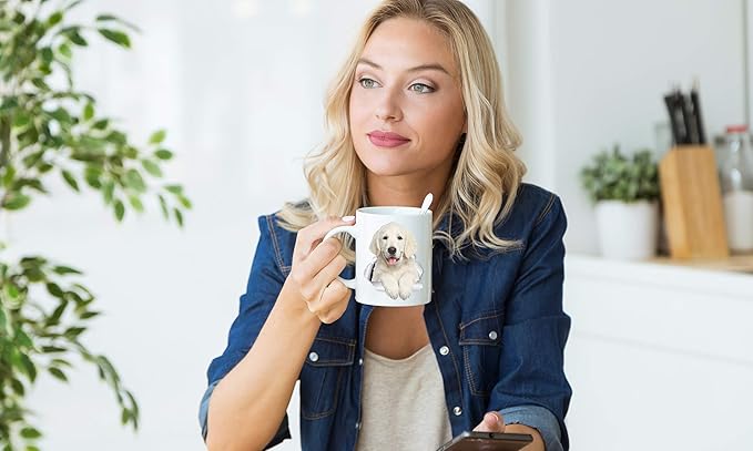 Winston & Bear Gorgeous Golden Retriever Mug - Golden Retriever Puppy Ceramic Cofee Mug - Perfect Golden Retriever Gifts - Funny Cute Golden Retriever Dog Coffee Mug for Dog Lovers (15oz)