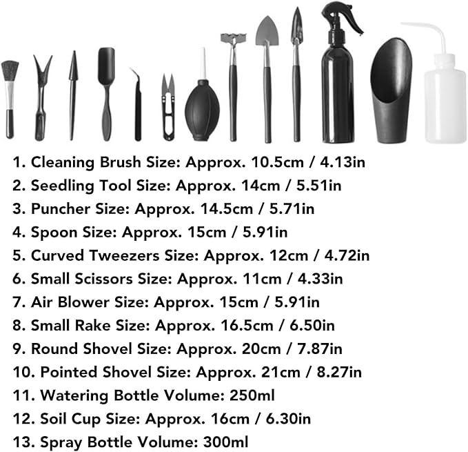 Tyenaza 23pcs Succulent Tools, Mini Garden Transplanting Tools Set for Bonsai Plant Small Indoor Plant