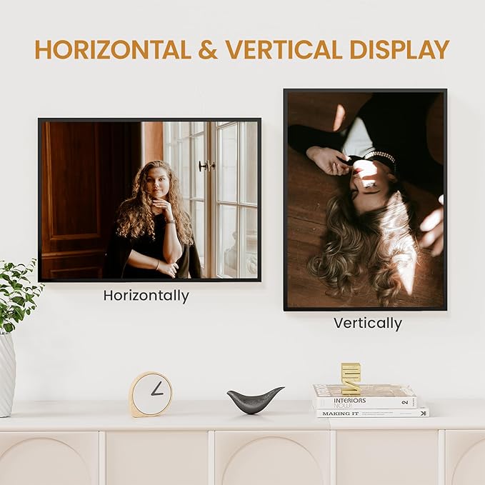 14x19 Aluminum Metal Picture Frame with Tempered Glass,Black Poster Frame 14 x 19 for Wall Gallery Photo Puzzles Artwork Frames 14 x 19 to Wall Mount Horizontal or Vertical