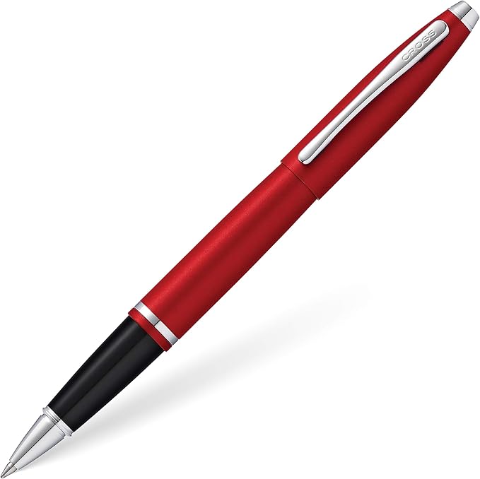 Cross Calais Refillable Rollerball Pen Presented in a Luxury Gift Box - Medium Point, Black Ink, Matte Metallic Crimson