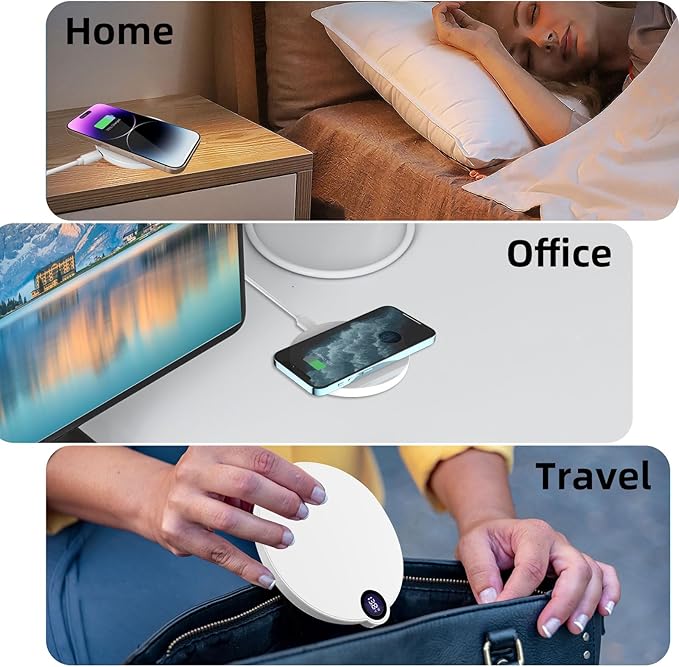 Wireless Charger for iPhone 17 16 15 14 13 12 Air Pro Plus Max/11/X/8 Series, 15W Max Wireless Fast Charging Pad for Samsung Galaxy S24/S23/S22/S21/S20/Note 10/Note 9/Note 8/LG/Google Pixel, White