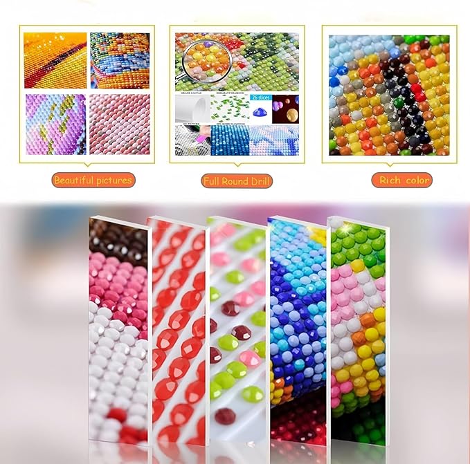 Acelii 6 Pack 5D Cow Diamond Painting Kits for Kids Beginners,Cute Animals DIY Diamond Art Kit for Kids,Full Round Drill Big Gem Art for Kid,Home Wall Decoration 6X6 inch