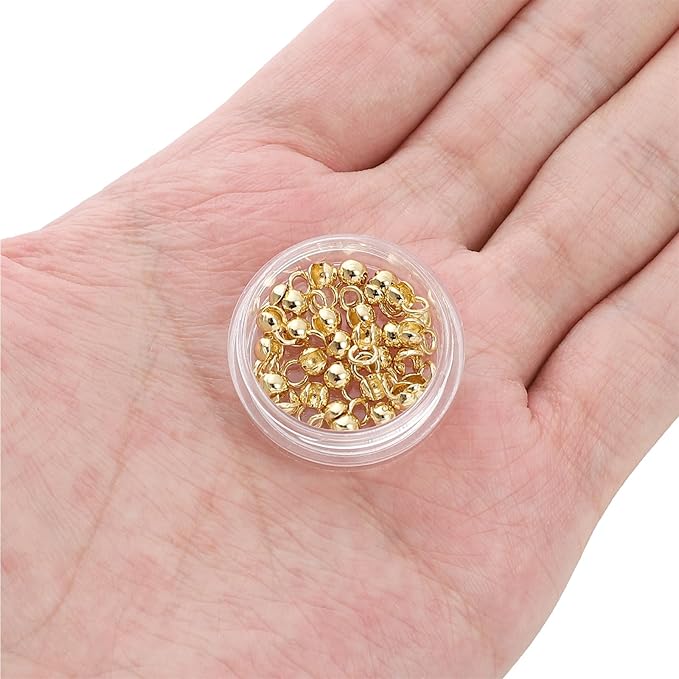 14K Gold Plated Open Crimp Beads 4x6mm 30pcs for Jewelry Making Findings