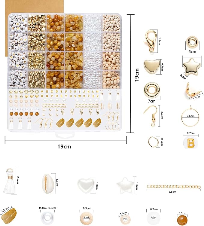 Xylise Jewelry Making Supplies Kit Natural Stone Beads for Irregular Natural Stone with for DIY Craft Bracelet Necklace Earrings for Adults (Topaz)