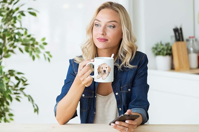 Golden Retriever Mug - Ceramic Funny Coffee Mug - Perfect Dog Lover Gift - Golden Retriever Coffee Mug - Great Birthday or Christmas Surprise for Friend or Coworker, Men and Women (15oz)