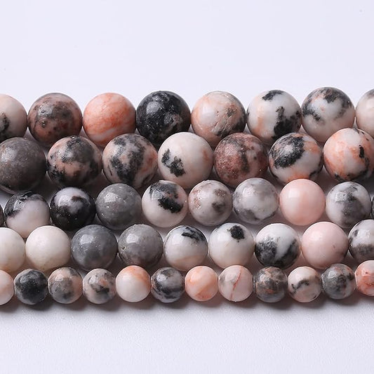 90pcs 4mm Natural Pink Zebra Jaspers Beads Round Loose Beads for Jewelry Making DIY Bracelet Crystal Energy Healing Power Stone (4mm, Pink Zebra Jaspers)