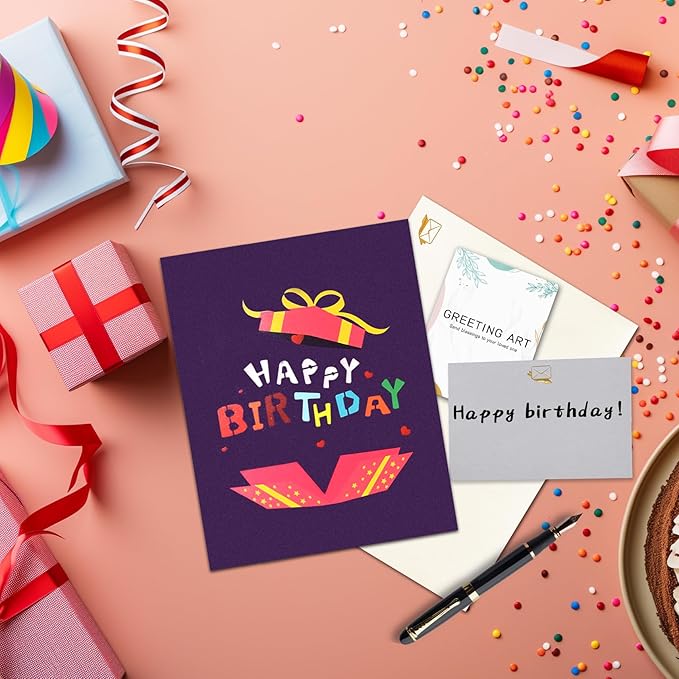 GREETING ART 3D Pop Up Birthday Cards, Light and Music Happy Birthday Card, Musical & LED Lights Birthday Cards for Women Men Kids