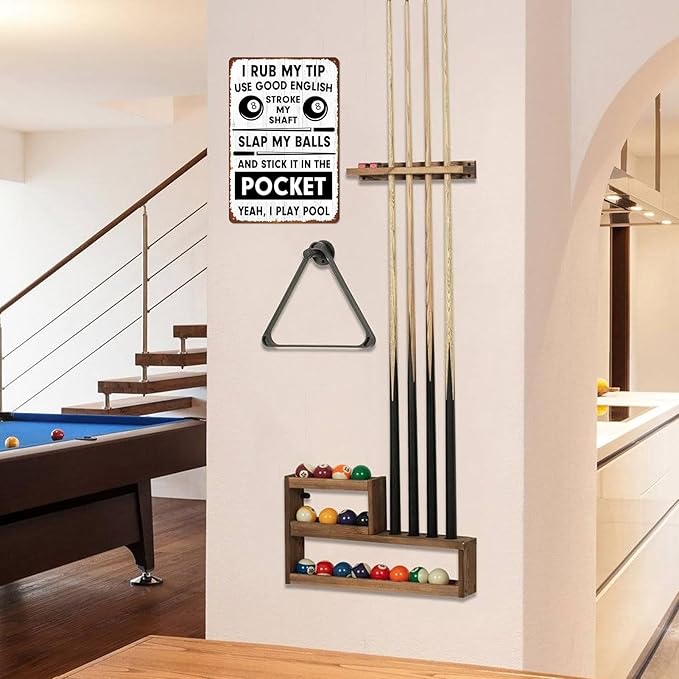 Billiards Metal Sign Pool Table Accessories Mens Decor for Room Pool Billiard Posters Retro Funny Billiards Tin Signs Pool Player Gifts Billiard Wall Art Birthday Decorations 8x12 Inch