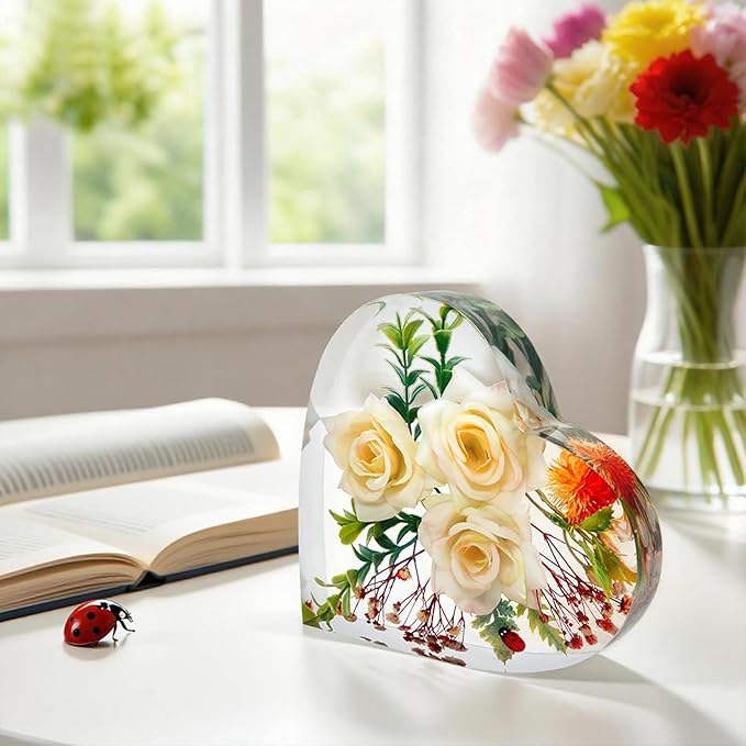 2PCS Resin Molds Silicone,Epoxy Resin Casting Craft Mold for Flower Preservation Bookends DIY Art (2)