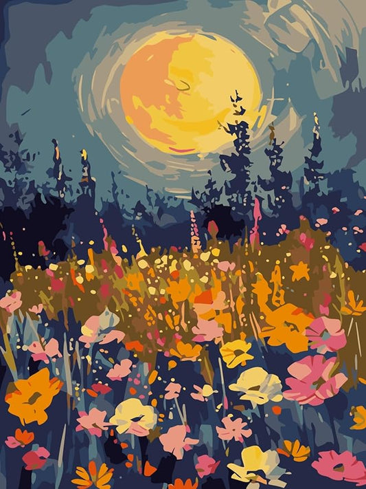 CSZPPQAF Flowers Paint by Numbers for Adults Beginner, Wildflowers Paint by Number Kits on Canvas, DIY Acrylic Oil Painting by Numbers for Home Wall Decor 12X16inch