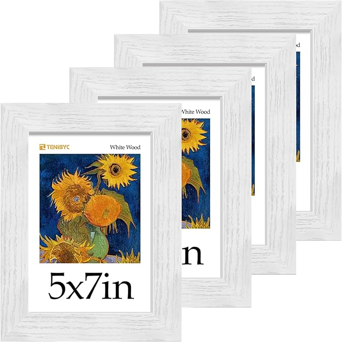 Picture Frame 4 Pack - Solid Wood Poster Photo Frame - Woodgrain Series - Room, Office, Gallery, Studio Display - Wall Hanging