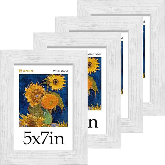 Picture Frame 4 Pack - Solid Wood Poster Photo Frame - Woodgrain Series - Room, Office, Gallery, Studio Display - Wall Hanging
