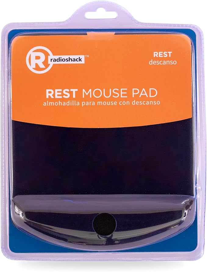 RadioShack Square Gel Mouse Pad with Wrist Rest, Ergonomic Office Mouse Pad for Desk Offers Improved Support, Accuracy and Responsiveness for Work, Gaming, and More