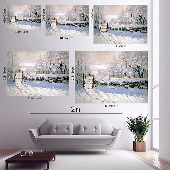 CFIOZYOS Claude Monet - The Magpie Canvas Poster Wall Art Print Bedroom Decor Office Room Kitchen Decor Gift Unframe 16x24inch(40x60cm)